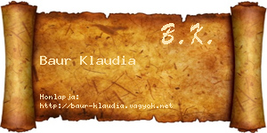 Baur Klaudia névjegykártya